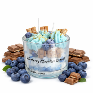 соєва свічка blueberry chocolate dessert 200 мл – купити десертну свічку ручної роботи