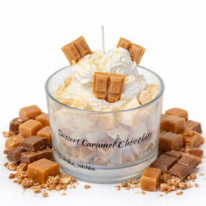 Ароматична соєва свічка caramel chocolate 200 мл – купити десертну свічку ручної роботи